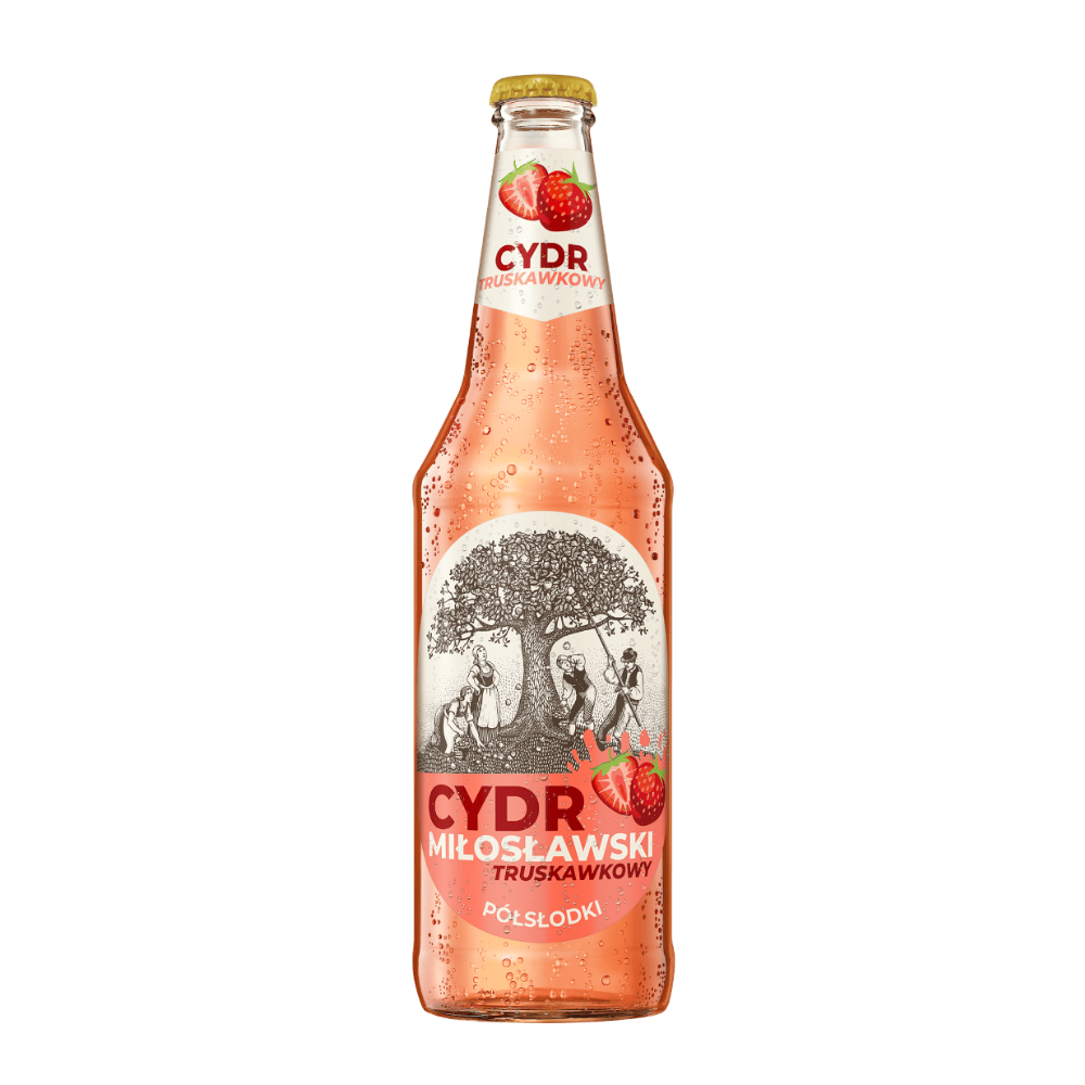 Cydr Miłosław Miłosławski Truskawkowy 4,5% 500 ml